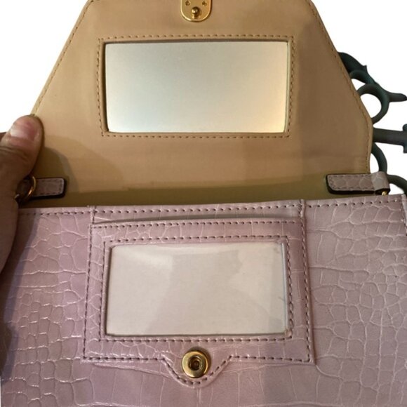 Nine West Pale Lavender Croc Embossed Crossbody Bag – Adjustable Strap - Picture 7 of 11